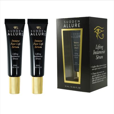 Sudden Allure Instant Face Lift Serum  Erase Under Eye Bags & Wrinkles in 60 Seconds - Firming Face & Eye Serum Cream - Instantly Tighten & Reduce Eye Bags & Crows Feet | Made in USA (10 ml, 2 Pack)