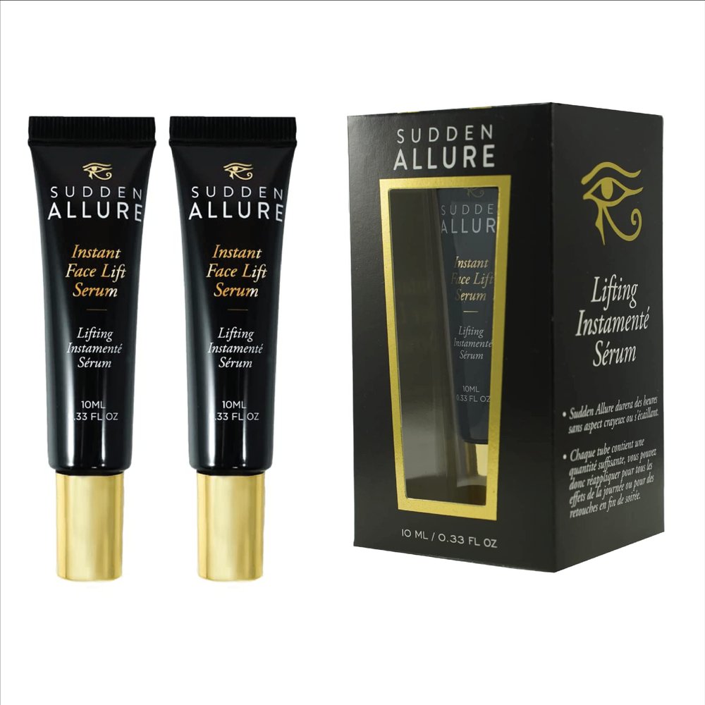 Sudden Allure Instant Face Lift Serum Erase Under Eye Bags & Wrinkles in 60 Seconds - Firming Face & Eye Serum Cream - Instantly Tighten & Reduce Eye Bags & Crows Feet | Made in USA (10 ml, 2 Pack)
