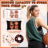 24 Basketball Stuff Set Cosmetic Bags Sport Makeup Bags Pencil Case Portable Storage Case Satin Sport Hair Scrunchies Elastic Hair Bands Basketball Gifts Basketball Accessories for Girl (Black, White) view 2