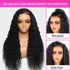 28 Inch Glueless Wigs Human Hair Pre bleached Knots Wear and Go Deep Wave 7X5 No Glue HD Lace Wig, Glueless Wig Pre Plucked, 15 Seconds Wear Complete Lace Pre Cut Wig Natural black 200% Density view 2