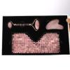 ideayard Rose Quartz Eye Mask & Face Roller and Gua Sha 3-in-1, Real Natural AAA Rose Quartz for Skin Care SPA Facial view 2
