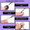 FANDAMEI Manicure and Pedicure Tools Kit, Manicure Kit, Nail Files 100/180, Nail Buffer Block, Nail Cuticle Nippers, Cuticle Pusher, Cuticle Peeler, Ingrown Toenail Tool, Toenail File, Purple view 4