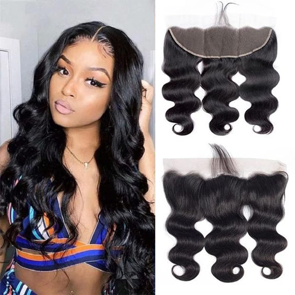 13x4 Lace Frontal Closure Body Wave 13x4 Ear to Ear Free Part Pre Plucked Body Wave Frontal Brazilian Human Hair 13x4 Lace Frontal Closure With Baby Hair 10 Inch