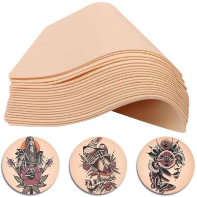 20pcs Blank Tattoo Practice Skin - NAQASE Tattoo Skin Practice Fake Skin 8"x6" Double Sides Real Skin Microblading Eyebrow Skin for Beginners and Experienced Artists