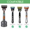 Linkidea 2 Pack Aluminum Alloy Razor Stand, Opening Dia 0.86" (22mm) Men's Shaving Stand for Bathroom Countertops, Compatible with Fusion 5 Power, ProGlide Shield Power (Grey) view 2