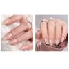 BTArtbox Press On Nails Short Medium - Soft Gel Press On Nails, Chrome Fake Nails with Nail Glue, Fit Perfectly & Natural Reusable Stick On Nails Kit, Glazed Donut & Aurora Cat Eye view 1