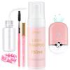EMEDA Lash Shampoo for Lash Extensions Lash Cleaning Kit 150ml with Lash Fan Dryer Lash Extension Cleanser Oil Free Foam Soap Lash Bath with Rinse Bottle, Brush, Hair Band view 1