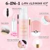 EMEDA Lash Shampoo for Lash Extensions Lash Cleaning Kit 150ml with Lash Fan Dryer Lash Extension Cleanser Oil Free Foam Soap Lash Bath with Rinse Bottle, Brush, Hair Band view 2