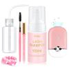 EMEDA Lash Shampoo for Lash Extensions Lash Cleaning Kit with Lash Fan Dryer, Brush, Wash Bottle, Hair Band, Oil Free Foam Soap Cleaner Lash Bath Kit, Lash Wash Eyelash Extension Cleanser view 1