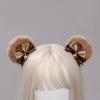 1 Pair Handmade Bear-Ear Hair Clip Plush Bear Ears Hair Barrettes Faux Fur Bow Bear Ears Hairpins Sweet Bowknot Hairpins Cute Barrette Cosplay Props Hair Accessories, White Ear Pink Bow view 4