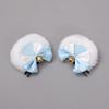 1 Pair Handmade Bear-Ear Hair Clip Plush Bear Ears Hair Barrettes Faux Fur Bow Bear Ears Hairpins Sweet Bowknot Hairpins Cute Barrette Cosplay Props Hair Accessories, White Ear Blue Bow view 2