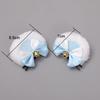 1 Pair Handmade Bear-Ear Hair Clip Plush Bear Ears Hair Barrettes Faux Fur Bow Bear Ears Hairpins Sweet Bowknot Hairpins Cute Barrette Cosplay Props Hair Accessories, White Ear Blue Bow view 3