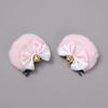 1 Pair Handmade Bear-Ear Hair Clip Plush Bear Ears Hair Barrettes Faux Fur Bow Bear Ears Hairpins Sweet Bowknot Hairpins Cute Barrette Cosplay Props Hair Accessories, Pink Ear White Bow view 2