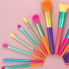 15pcs Makeup Brushes Set, Professional Synthetic Face Powder Blush Bristles Colorful Eyeshadow Brushes for Highlight Concealer view 3