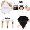 8Pcs Velour Triangle Powder Puff,Washable Reusable Soft Plush Powder Sponge Makeup Foundation Sponge (White) view 4
