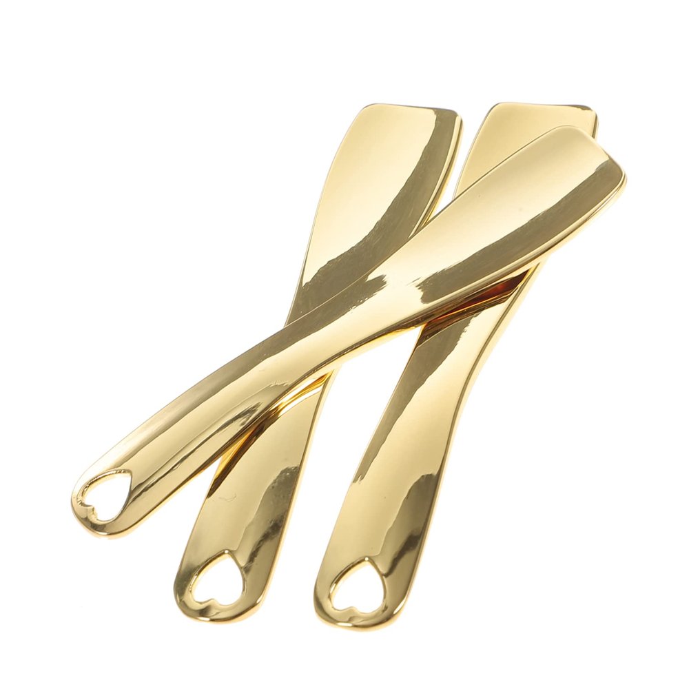 Luxshiny Golden Makeup Spoons for Eye Care Beauty Tool Zinc Alloy Eye Massage Spoon