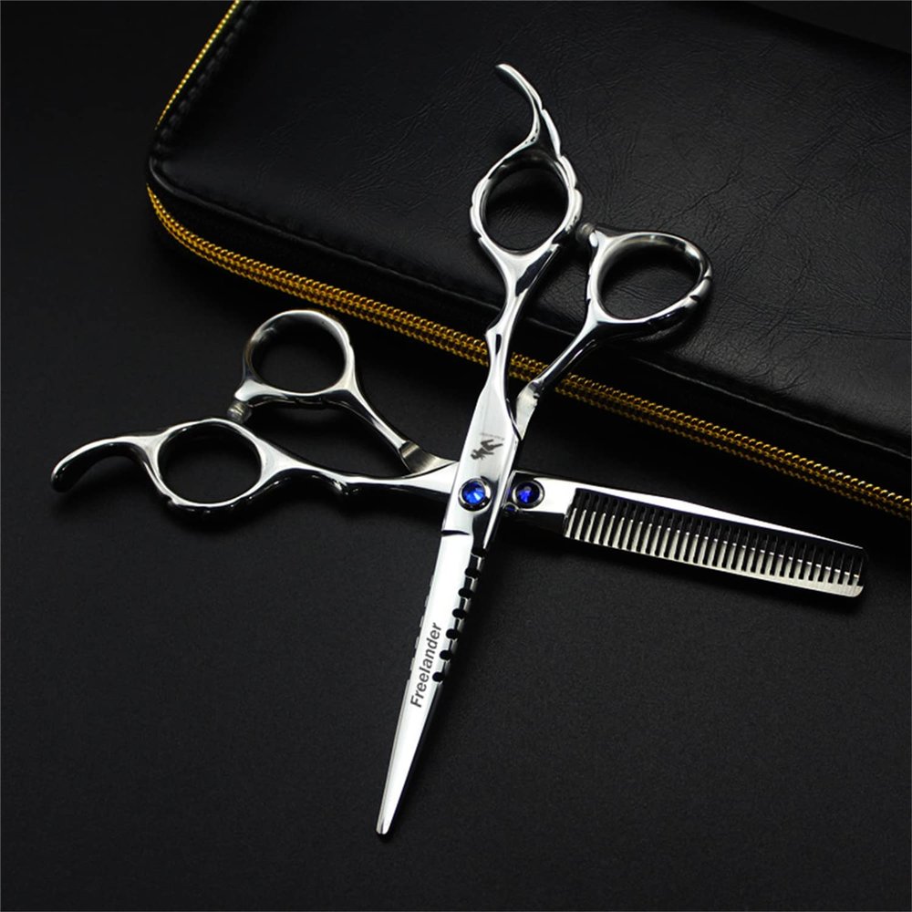 6.0 Inch Hair Cutting Scissors Thinning Shears Kit, 440C Stainless Steel Hairdresser Haircut, Hair Cutting Scissors Shears Set, for Barber Salon Home Shears Kit