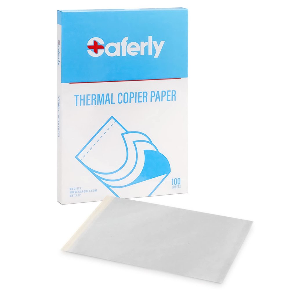 Saferly Tattoo Stencil Transfer Thermal Printer Paper for Tattooing with 4 Layers, Vegan Friendly, Vegan Friendly Tattoo Supplies, 8-1/2 x 11, Box of 100 Sheets