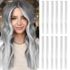 12 Pcs Colored Clip In Hair Extensions Sliver Gray hair 20 Inches Straight Hair Clip In Synthetic Hair Extensions For Women Girls Kids Gift Synthetic Hairpieces Can Be Hot Water Curl (12,Silver Gray) view 1