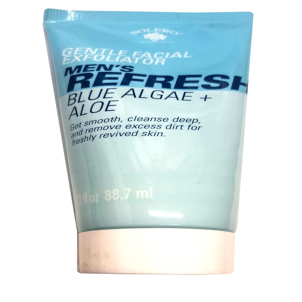 Bolero Gentle Facial Exfoliator Men's Refresh - Blue Algae & Aloe 3fl oz (88.7ml)