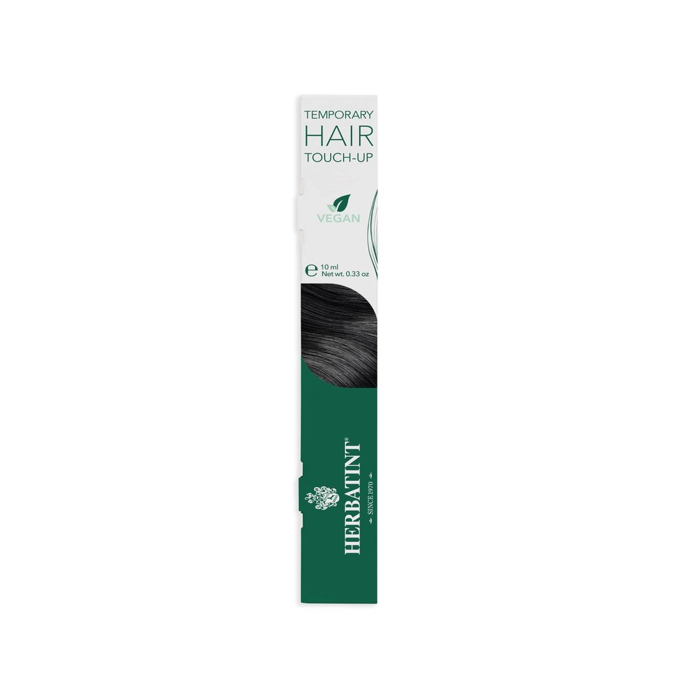 Herbatint Temporary Hair Touch-Up - Instantly Mask Grey Roots Between Coloring with Easy To Apply Precision Brush Kit - Natural-Looking Concealer For Black Hair - Vegan - .33 oz