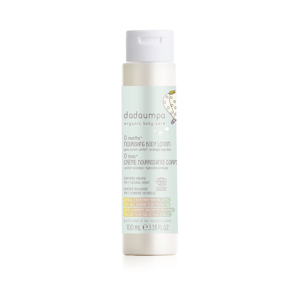 Dadaumpa Organic Certified Nourishing Body Lotion with Shea Butter Lipids and Sweet Almond Oil - 0 Months - Made in Italy with 100% Recycled Bottle (12.84 Fluid Ounce)
