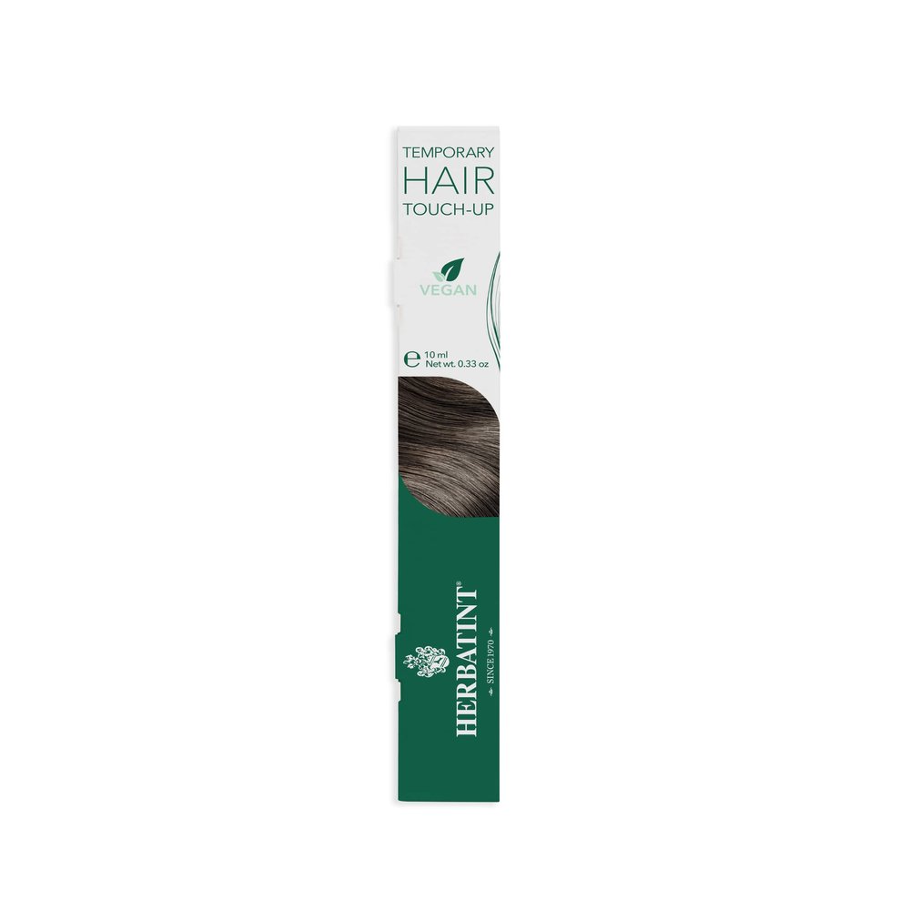 Herbatint Temporary Hair Touch-Up - Instantly Mask Grey Roots Between Coloring with Easy To Apply Precision Brush Kit - Natural-Looking Concealer For Dark Chestnut Hair - Vegan - .33 oz
