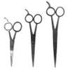 HTS ICE Tempered Stainless Steel Hair Cutting Styling Barber Scissors Trimming Shears Silver 3 Pack 5.5", 6.5", 7.5" Included view 1