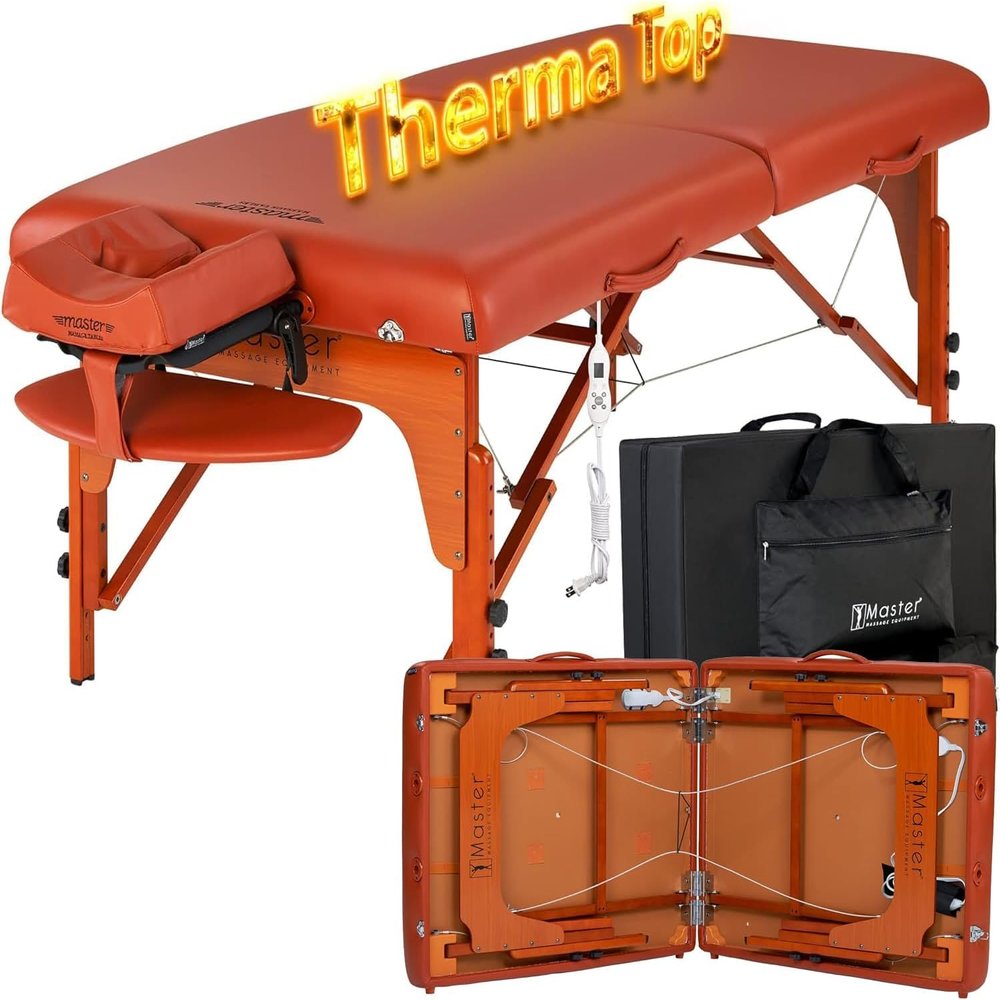 Master Massage 31" Santana Therma Top Portable Massage Table Package (Built in Heating Pads)- Esthetician Bed- Folding Massage Table with Heated Top