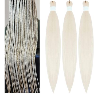Blonde White 30 Inch Braiding Hair Prestretched Synthetic Yaki Ez Braid Braiding Hair