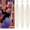 Blonde White 30 Inch Braiding Hair Prestretched Synthetic Yaki Ez Braid Braiding Hair view 4
