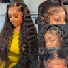 13x6 Deep Wave Lace Front Wigs Human Hair HD Lace frontal Curly Human Hair Wig for Black Women 180% Density Wet and Wavy Glueless Wigs Human hair Pre Plucked with Baby Hair view 1