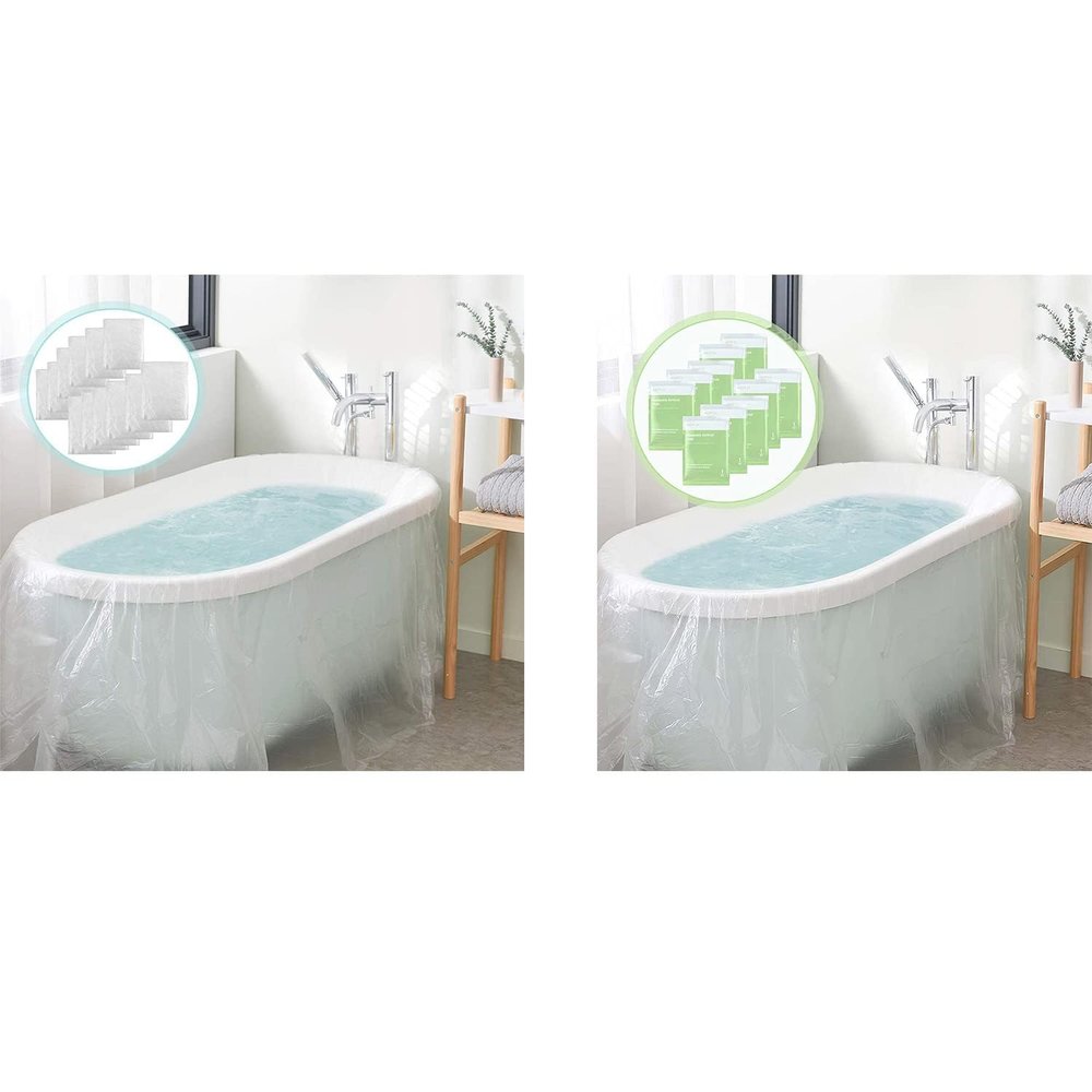 AGPTEK Bathtub Cover Liner 12 pcs Plus 10 pcs Individual Packaged, Household and Hotel Bath Tubs (102 x47 Inch)