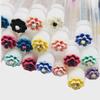 60 Pcs Lash Disposable Mascara Brushes Diamond Eyelash Spoolies Makeup Brush Mascara Wand in Sanitary Tube Lash Supplies  (Flower) view 1