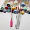 60 Pcs Lash Disposable Mascara Brushes Diamond Eyelash Spoolies Makeup Brush Mascara Wand in Sanitary Tube Lash Supplies  (Flower) view 4