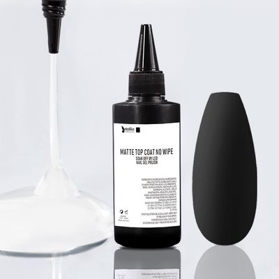 beautilux Gel Matte Top Coat, 100ml Large Capacity No Wipe Matte Top Coat, Soak Off Gel Polish Long-Lasting Prevent Scratches or Chipping, Home Nails DIY Salon 3.5 OZ