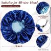 10 Pcs Satin Silk Bonnet for Sleeping Hair Bonnets for Women Curly Natural Hair Double Layer Reversible Adjustable Large Sleeping Caps with drawstring for Protection, 10 Colors view 2