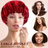 10 Pcs Satin Silk Bonnet for Sleeping Hair Bonnets for Women Curly Natural Hair Double Layer Reversible Adjustable Large Sleeping Caps with drawstring for Protection, 10 Colors view 4