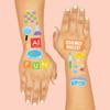 xo, Fetti Science Party Temporary Tattoos - 62 Silver Foil Styles | Future Mad Scientist Birthday Party Supplies, Educational Science Favors, Scientific Arts and Crafts view 4