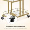 BarberPub Salon Trolley Multi-Functional Salon Cart with 3 Layers Shelves Rolling Cart Manicure Beauty Equipment 2061 (White) view 4