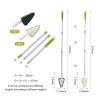 48'' Extendable Long Handle Scrub Cleaning Brush - Floor Scrubber with 1 Stiff Bristles & 1 Sponge Brush, Adjustable Lightweigh Detachable Kitchen Brush for Baseboard Shower Bathroom Bathtub Tile view 2