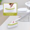 48'' Extendable Long Handle Scrub Cleaning Brush - Floor Scrubber with 1 Stiff Bristles & 1 Sponge Brush, Adjustable Lightweigh Detachable Kitchen Brush for Baseboard Shower Bathroom Bathtub Tile view 4