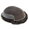 Toupee For Men Hair Piece For Men Swiss Lace Front Mens Toupee Natural Hairline Remy Human Hair Replacement System (8x10''-100% Light to medium Density, 210# Darkest Brown with 10% Synthetic Grey) view 4
