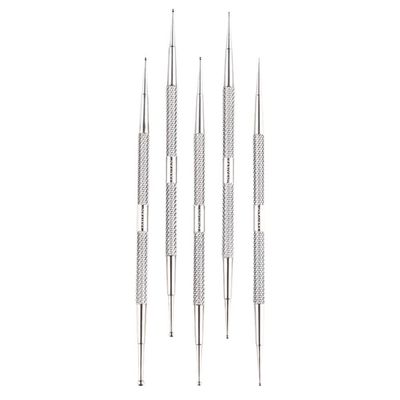 Mobestech Sturdy Nail Art Pen Set 5pcs Stainless Steel Nail Art Accessories Pens
