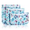 HIONXMGA TSA Approved Toiletry Bag, Set of 3 Clear Travel Toiletry Bag Quart Size Zipper Travel Pouch, Waterproof Makeup Cosmetic Bag for Women Men Kids Toiletries Carry on, Floral World view 1