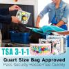 HIONXMGA TSA Approved Toiletry Bag, Set of 3 Clear Travel Toiletry Bag Quart Size Zipper Travel Pouch, Waterproof Makeup Cosmetic Bag for Women Men Kids Toiletries Carry on, Floral World view 2