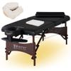 Master Massage Roma II Portable Massage Table Bed Package with 2.5" Cushion, Half Round Bolster, Disposable Face Cover, Black, 30" Salon Beauty Tattoo Lash Facial Bed(Roma II with Ambient Light) view 1