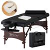 Master Massage Roma II Portable Massage Table Bed Package with 2.5" Cushion, Half Round Bolster, Disposable Face Cover, Black, 30" Salon Beauty Tattoo Lash Facial Bed(Roma II with Ambient Light) view 3