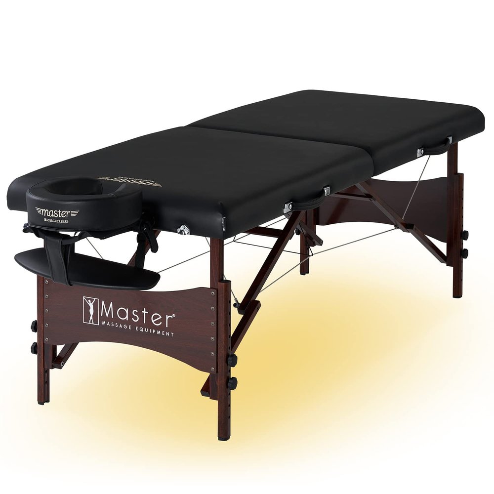 Master Massage Roma I 30-inch Folding Portable Massage Table Bed with Carrying Case- Tattoo Table, Lash Bed Beauty Bed Spa Salon Treatment Table (30" Roma+Ambient Light)
