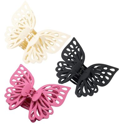 Lurrose 3pcs Purple Butterfly Hair Clips for Women Large Butterfly Hair Clips for Girls
